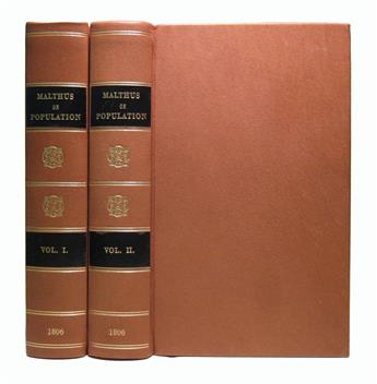 ECONOMICS  MALTHUS, THOMAS ROBERT.  An Essay on the Principle of Population . . . Third Edition.  2 vols.  1806